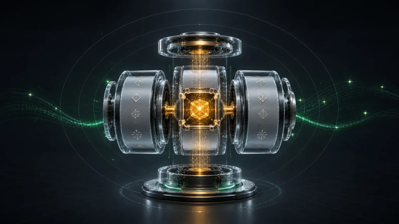 AI-native 老虎機的分層架構與受保護 RNG 核心概念圖